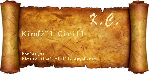 Kinál Cirill névjegykártya